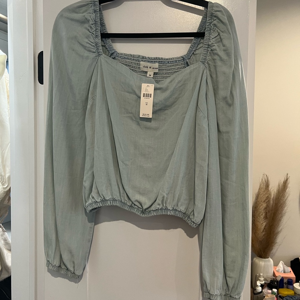 Cloth & Stone Light Blue Long Sleeve Blouse